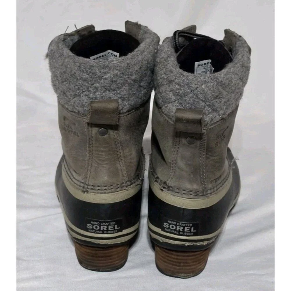 Sorel Slimpack II Lace Boots Waterproof Duck Snow Grey Womens Size 7.5 EUC